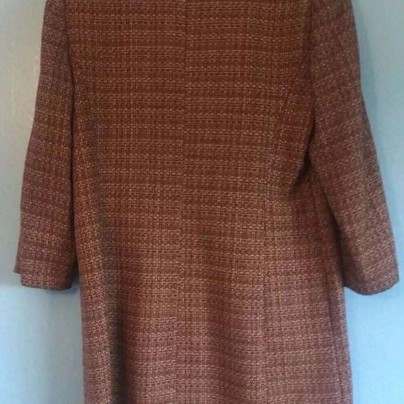 LE SUIT Women Fully Lined Front Open Hounds-Tooth Pattern Brown Jacket Size 8 - Picture 4 of 7